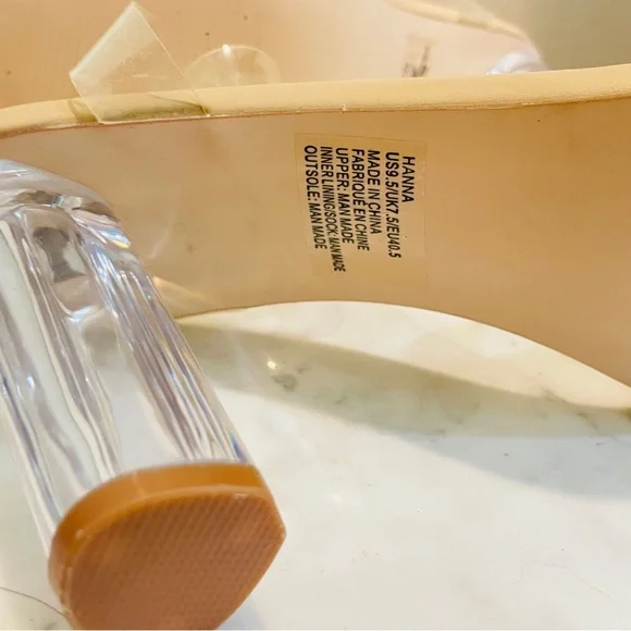 NWOT Clear Strap Chunky Heel Size 10 never worn - Picture 8 of 11